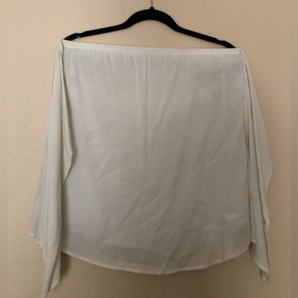 Off the shoulder white shirt